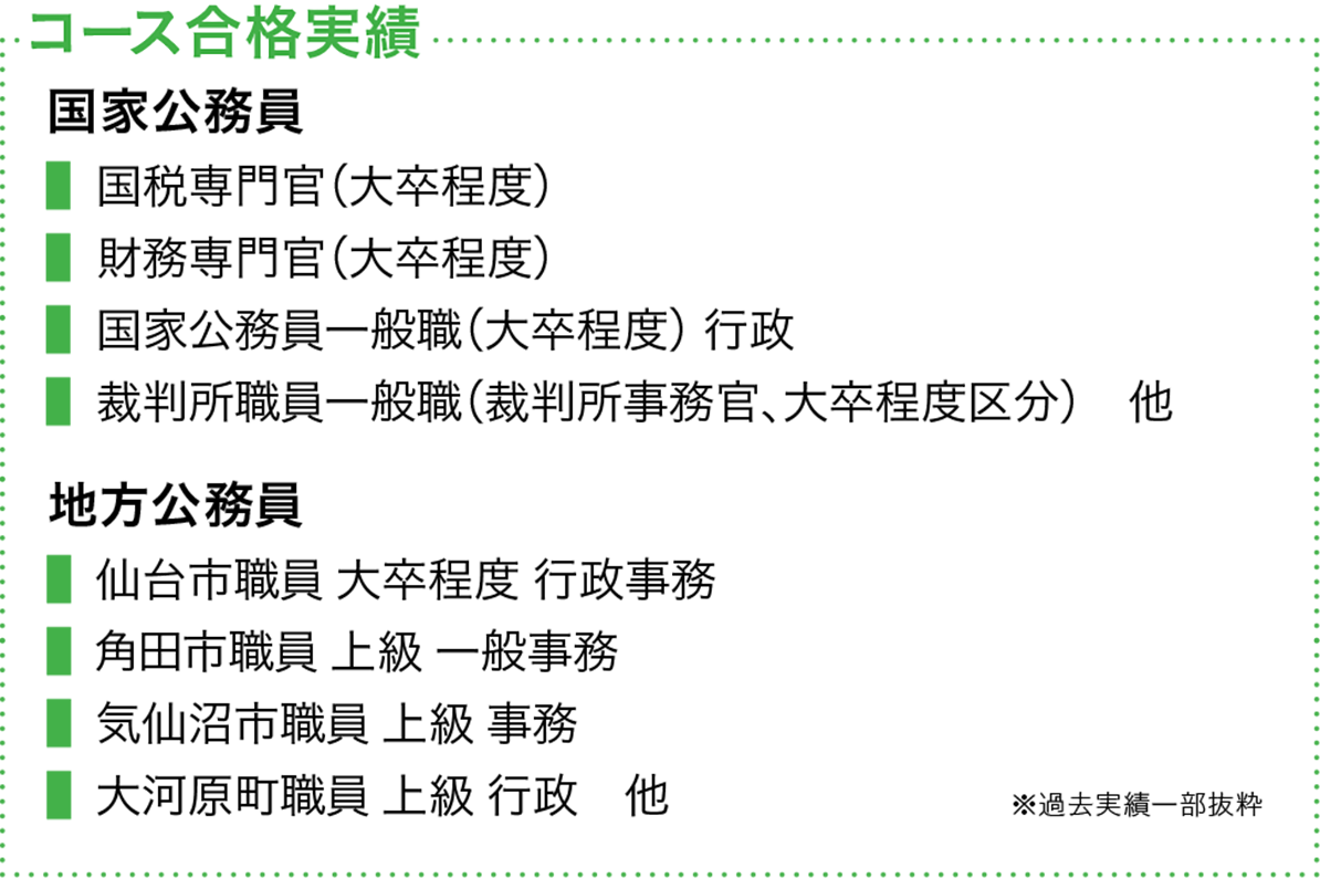 国家公務員 大卒 地方公務員 上級 コース 公務員系 学科紹介 仙台大原簿記情報公務員専門学校